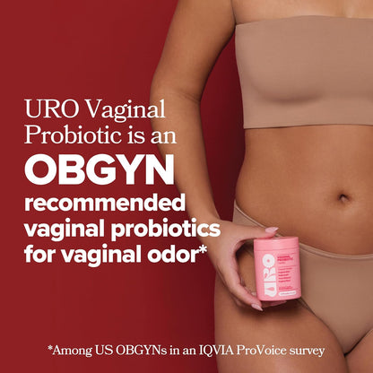 URO Vaginal Probiotics para la salud vaginal de las mujeres, equilibrio del pH, mezcla de prebióticos y probióticos Lactobacillus, promueve el olor y flora vaginal saludable, 60 cápsulas